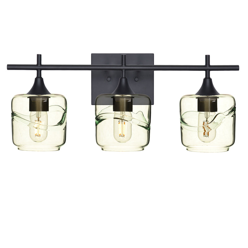 601 3-Light Vanity – Matte Black / Swell / Eco Clear