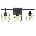601 3-Light Vanity-Glass-Bicycle Glass Co - Hotshop-Matte Black-Swell-Eco Clear-Bicycle Glass Co