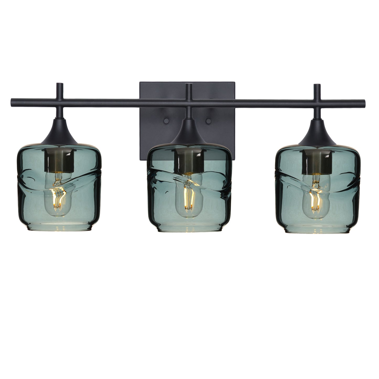 601 3-Light Vanity-Glass-Bicycle Glass Co - Hotshop-Matte Black-Swell-Slate Gray-Bicycle Glass Co