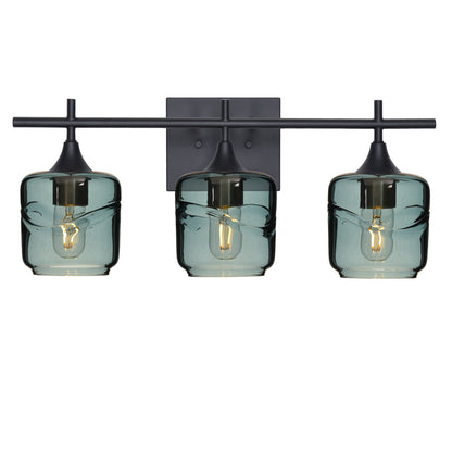 601 3-Light Vanity-Glass-Bicycle Glass Co - Hotshop-Matte Black-Swell-Slate Gray-Bicycle Glass Co