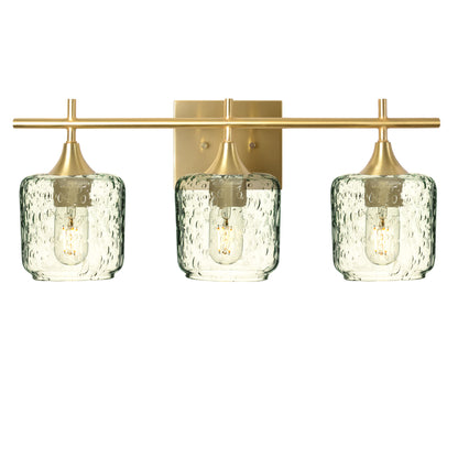 601 3-Light Vanity-Glass-Bicycle Glass Co - Hotshop-Polished Brass-Lunar-Eco Clear-Bicycle Glass Co