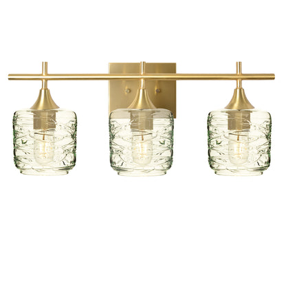 601 3-Light Vanity-Glass-Bicycle Glass Co - Hotshop-Polished Brass-Spun-Eco Clear-Bicycle Glass Co