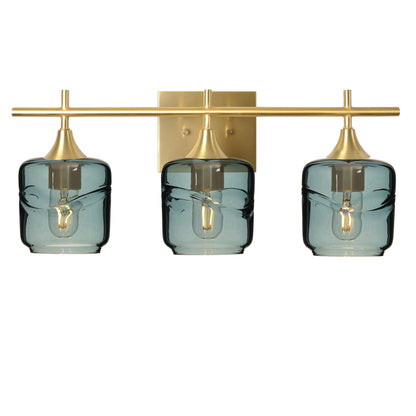 601 3-Light Vanity-Glass-Bicycle Glass Co - Hotshop-Polished Brass-Swell-Slate Gray-Bicycle Glass Co