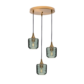 Polished Brass - 4ft Cord / Spun / Slate Gray