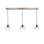 601 3 Pendant Linear Chandelier-Glass-Bicycle Glass Co - Hotshop-Polished Brass - 8ft Downrod-Swell-Eco Clear-Bicycle Glass Co