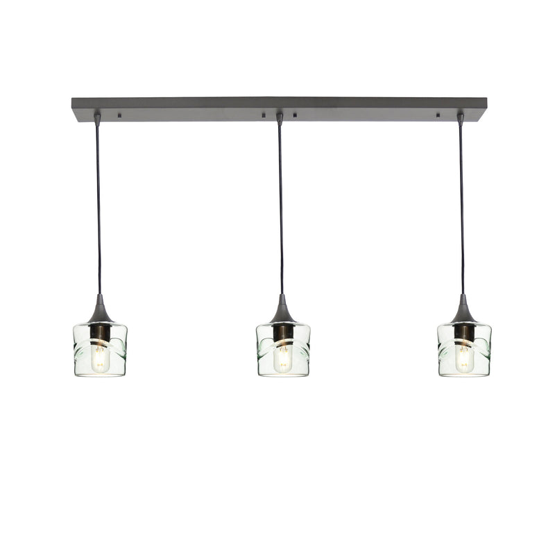 601 3 Pendant Linear Chandelier — Antique Bronze - 4ft Cord / Swell / Eco Clear