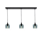 601 3 Pendant Linear Chandelier-Glass-Bicycle Glass Co - Hotshop-Matte Black - Custom-Lunar-Slate Gray-Bicycle Glass Co