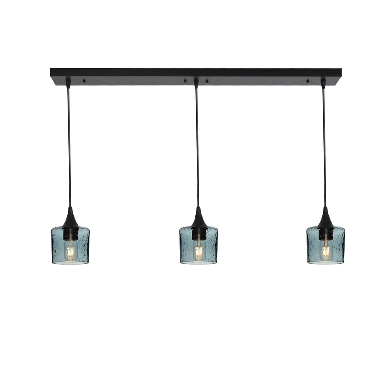 601 3 Pendant Linear Chandelier — Matte Black - Custom / Lunar / Slate Gray