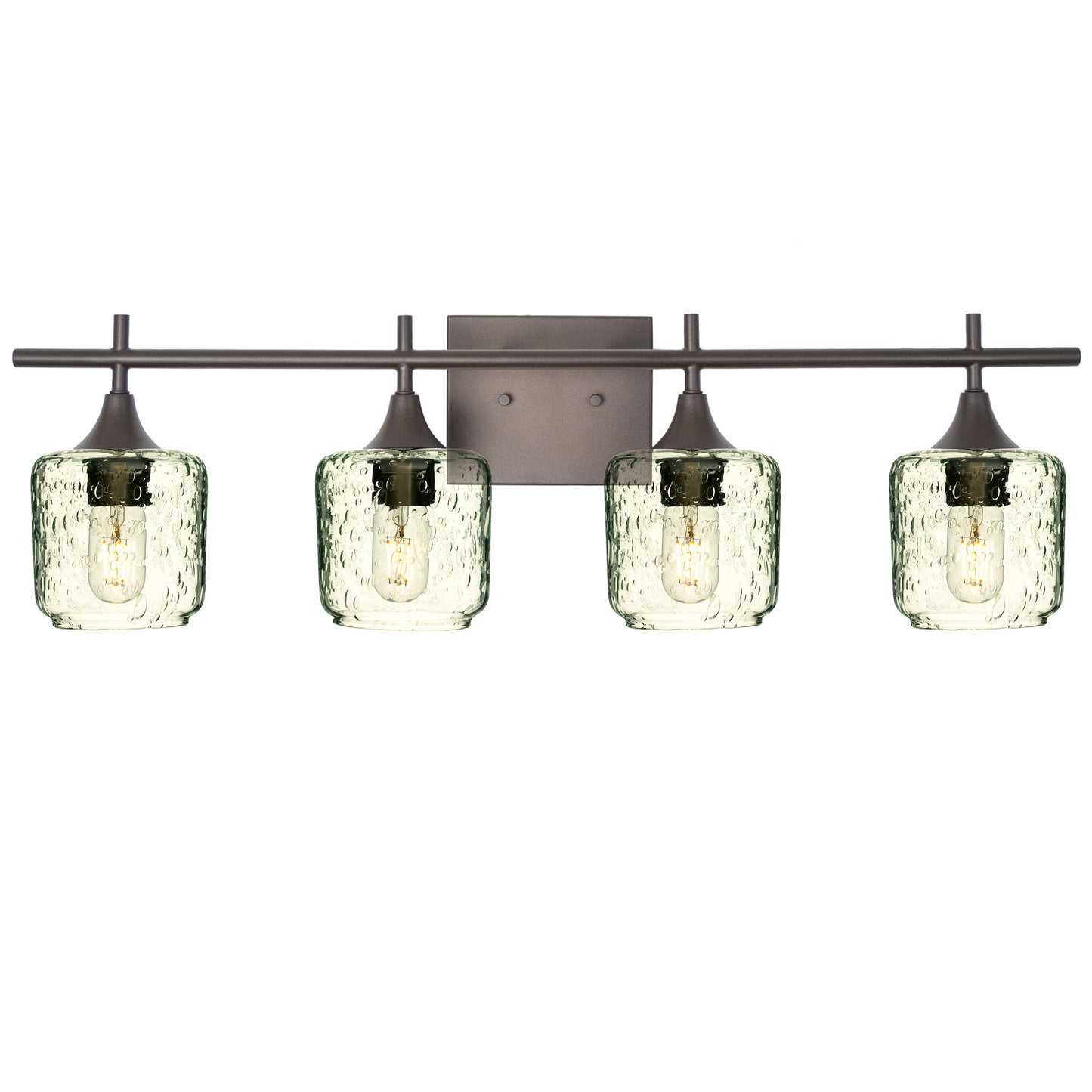 601 4-Light Vanity-Glass-Bicycle Glass Co-Lunar-Eco Clear-Antique Bronze-Bicycle Glass Co