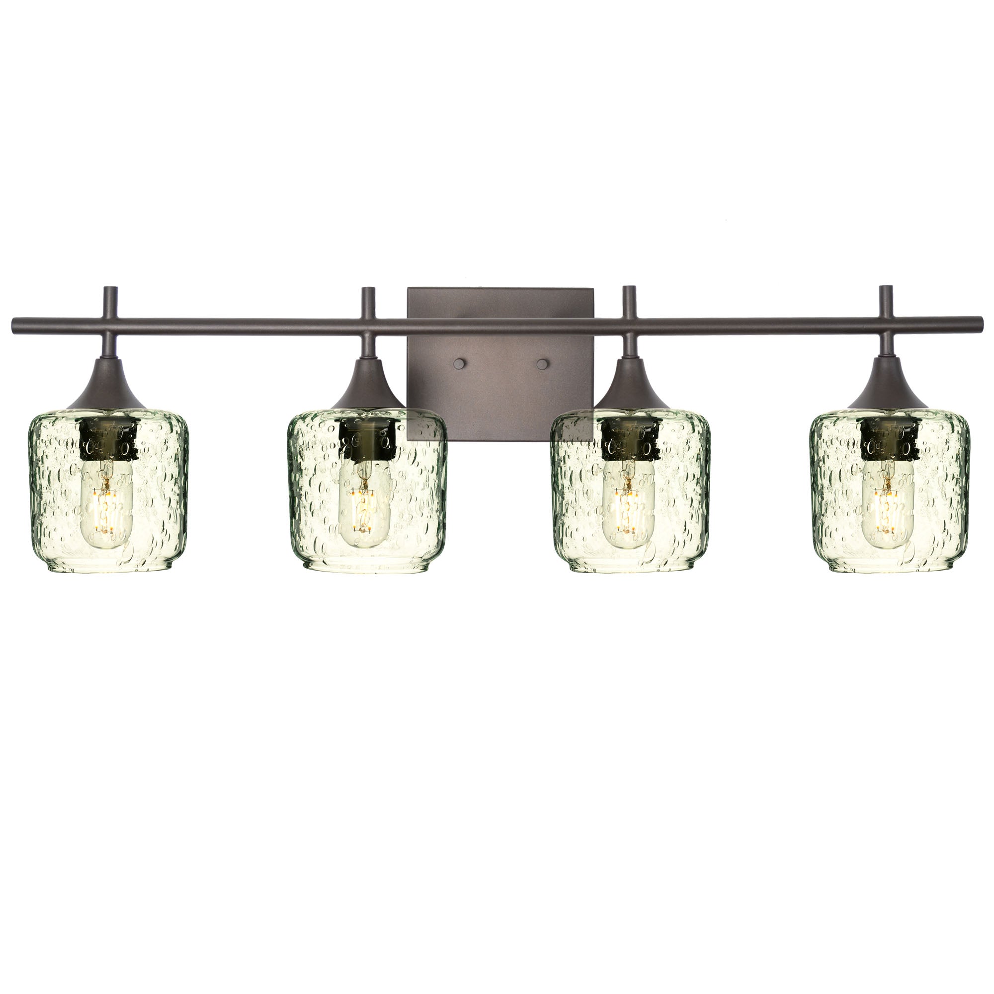 601 4-Light Vanity-Glass-Bicycle Glass Co-Lunar-Eco Clear-Antique Bronze-Bicycle Glass Co