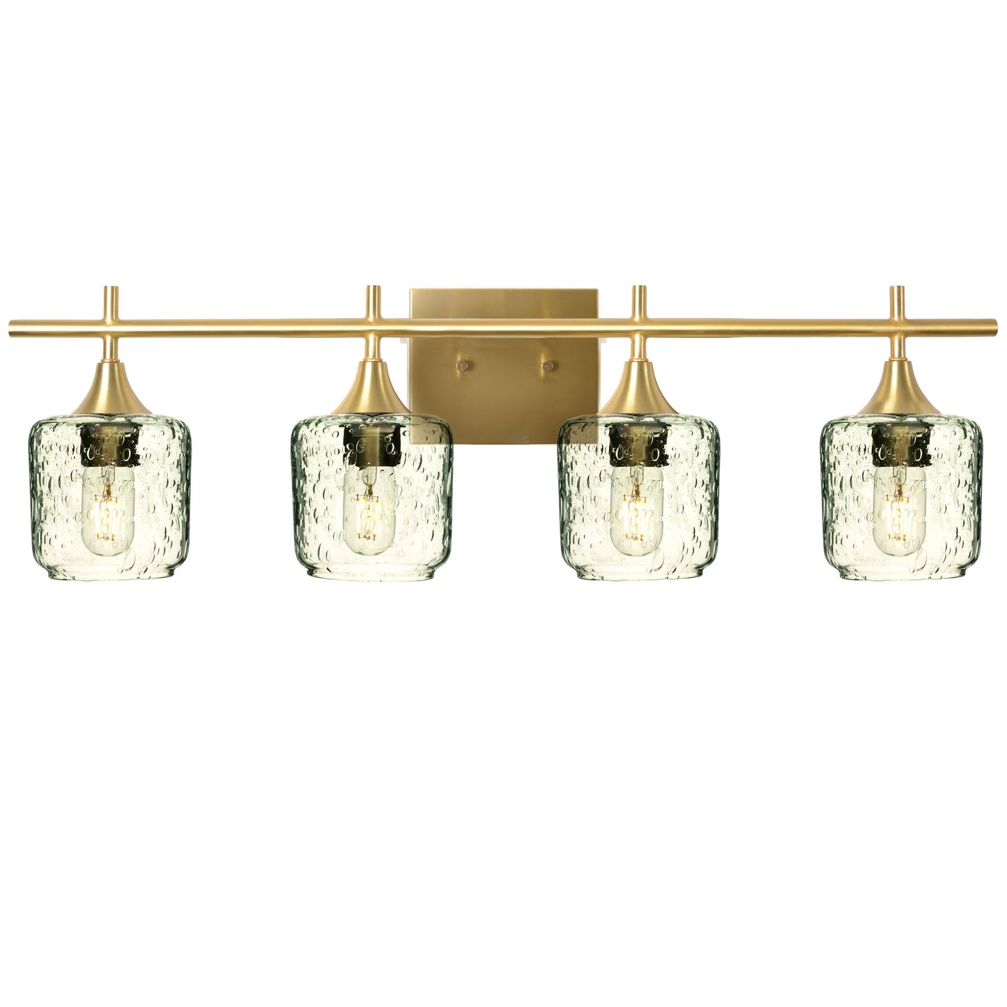 601 4-Light Vanity-Glass-Bicycle Glass Co-Lunar-Eco Clear-Polished Brass-Bicycle Glass Co