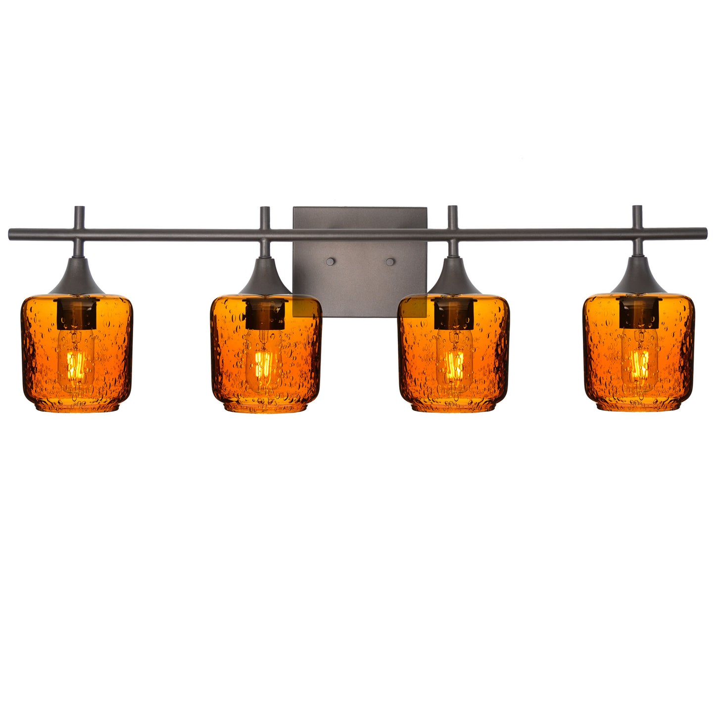 601 4-Light Vanity-Glass-Bicycle Glass Co-Lunar-Golden Amber-Antique Bronze-Bicycle Glass Co