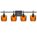 601 4-Light Vanity-Glass-Bicycle Glass Co-Lunar-Golden Amber-Matte Black-Bicycle Glass Co