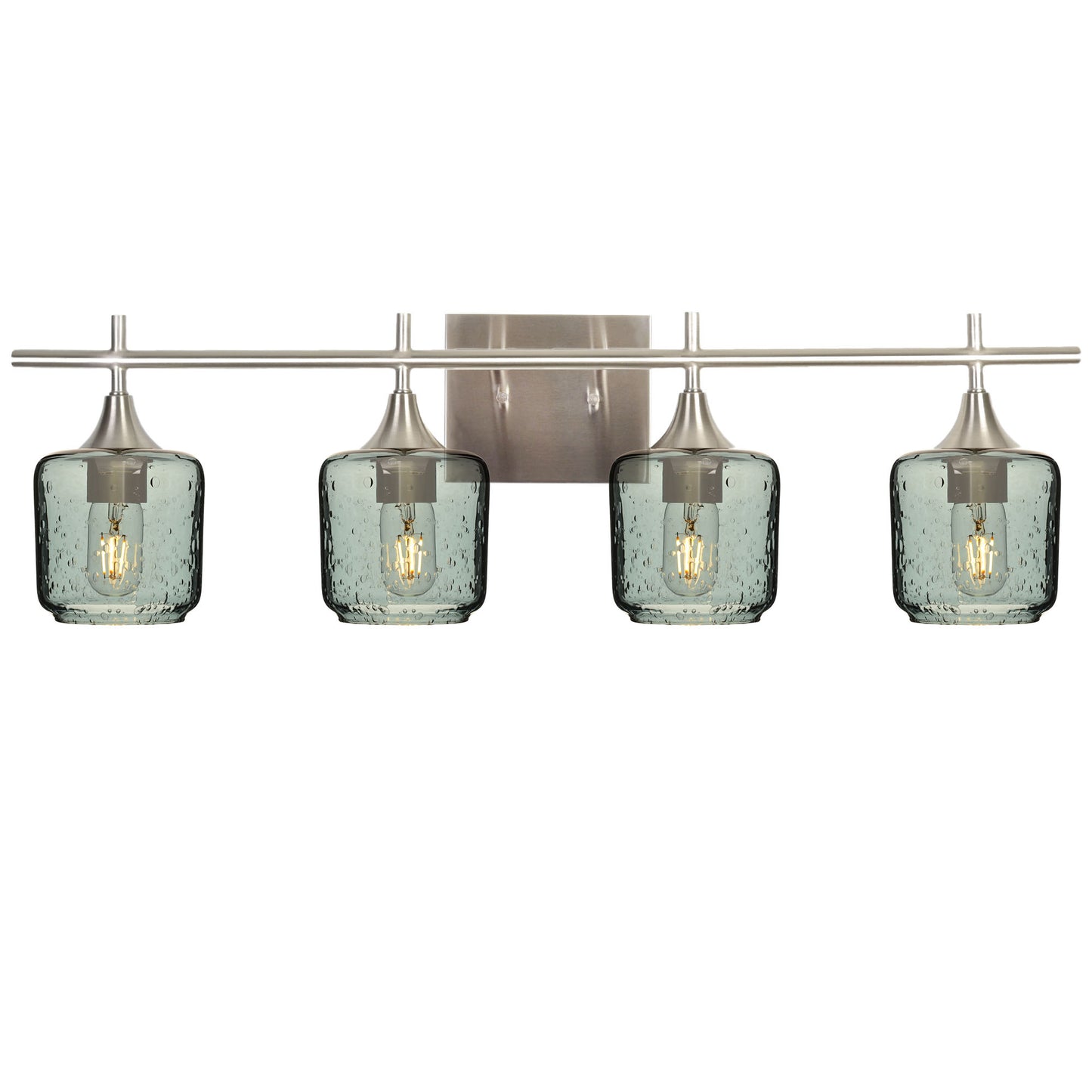 601 4-Light Vanity-Glass-Bicycle Glass Co-Lunar-Slate Gray-Brushed Nickel-Bicycle Glass Co