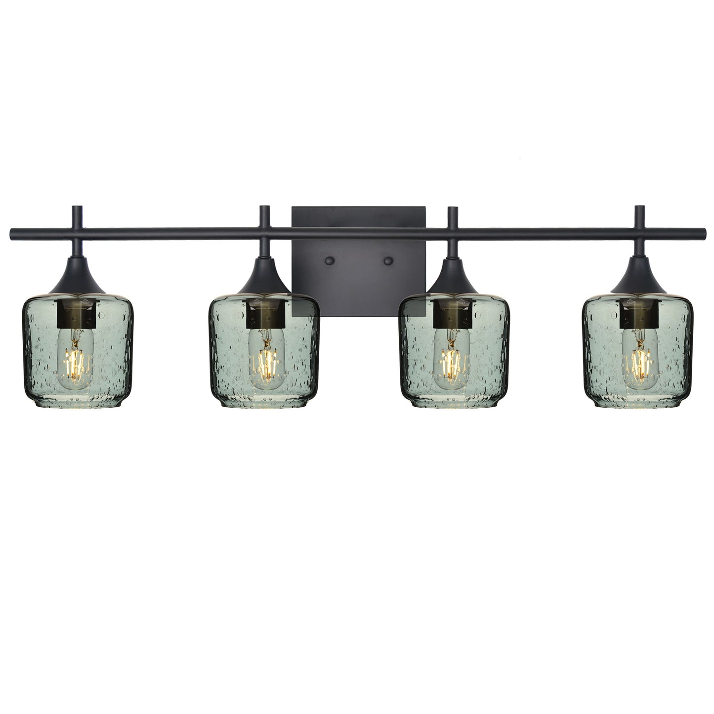 601 4-Light Vanity-Glass-Bicycle Glass Co-Lunar-Slate Gray-Matte Black-Bicycle Glass Co