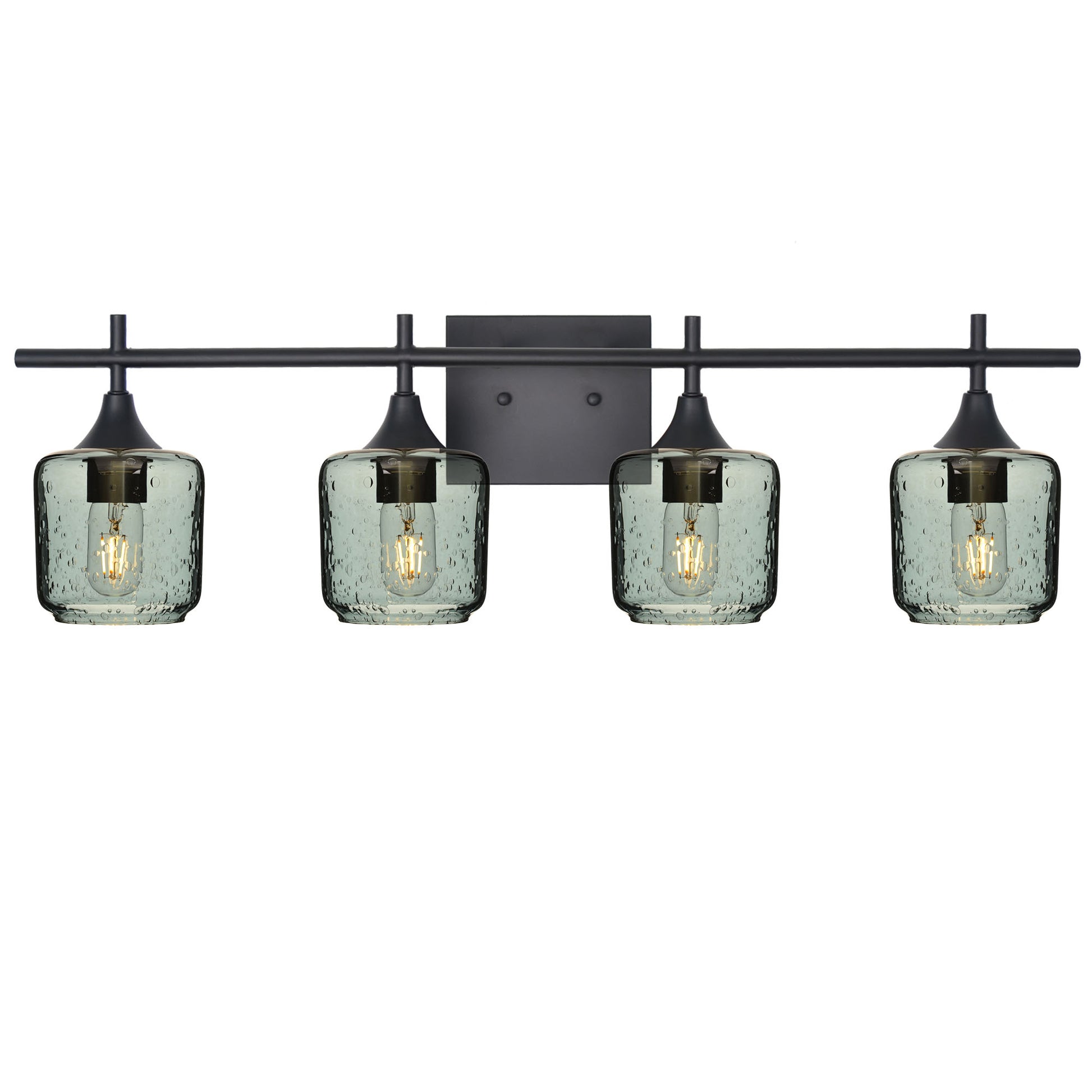 601 4-Light Vanity-Glass-Bicycle Glass Co-Lunar-Slate Gray-Matte Black-Bicycle Glass Co
