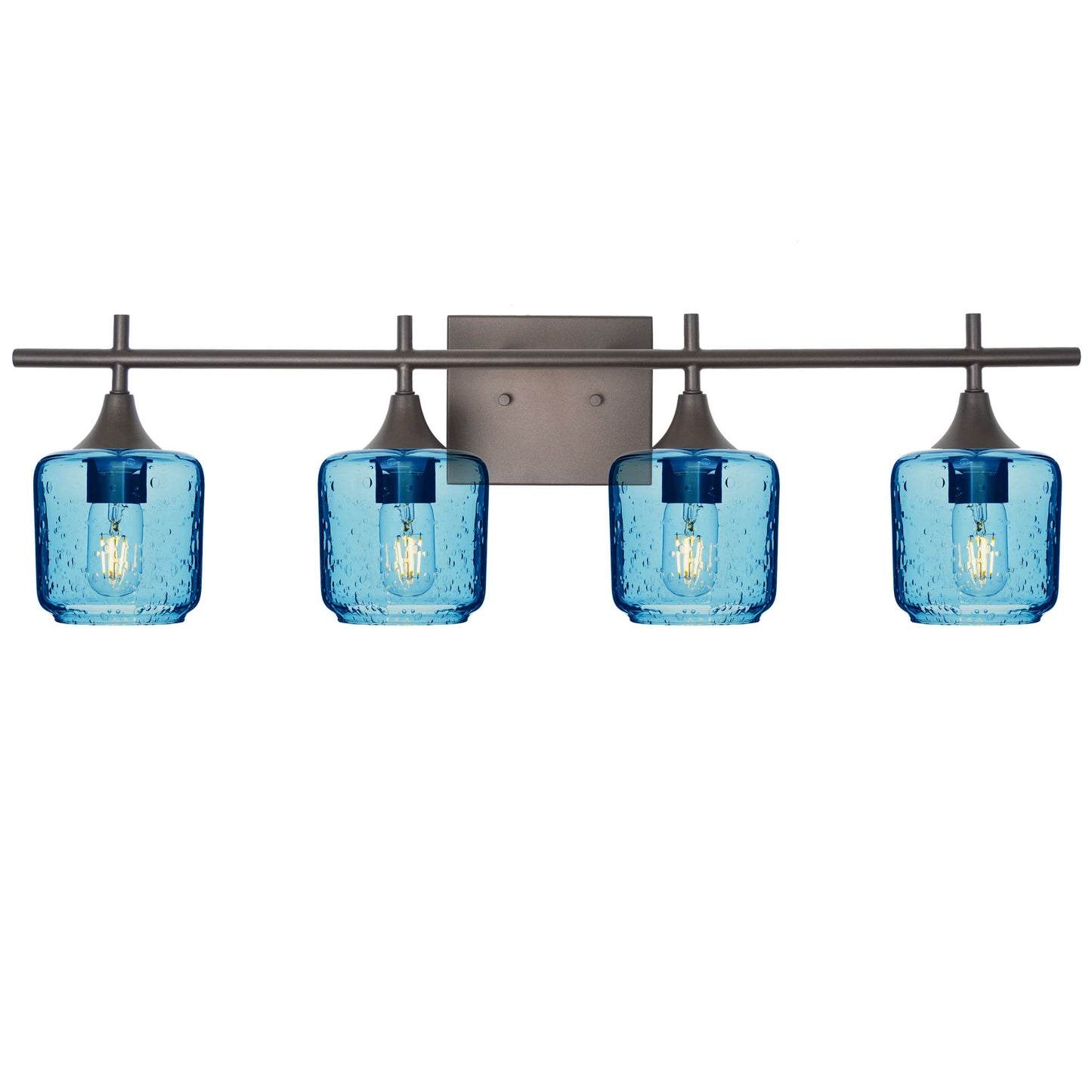 601 4-Light Vanity-Glass-Bicycle Glass Co-Lunar-Steel Blue-Antique Bronze-Bicycle Glass Co