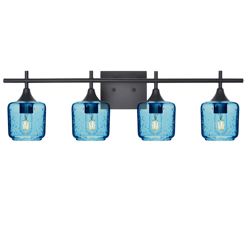 601 4-Light Vanity – Lunar / Steel Blue / Matte Black