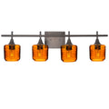 601 4-Light Vanity-Glass-Bicycle Glass Co-Spun-Golden Amber-Antique Bronze-Bicycle Glass Co