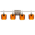 601 4-Light Vanity-Glass-Bicycle Glass Co-Spun-Golden Amber-Brushed Nickel-Bicycle Glass Co