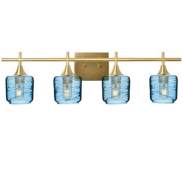 Spun / Steel Blue / Polished Brass