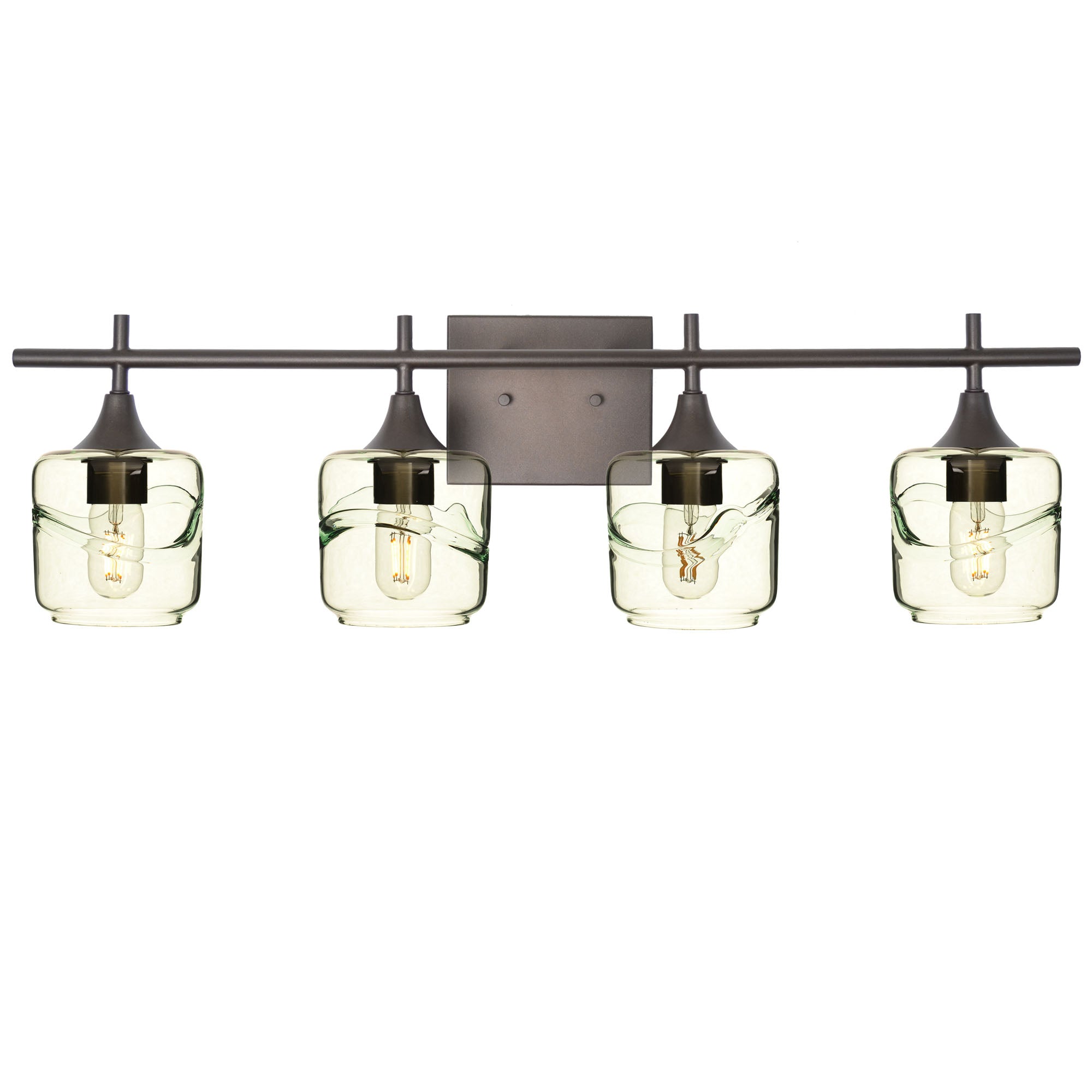 601 4-Light Vanity-Glass-Bicycle Glass Co-Swell-Eco Clear-Antique Bronze-Bicycle Glass Co