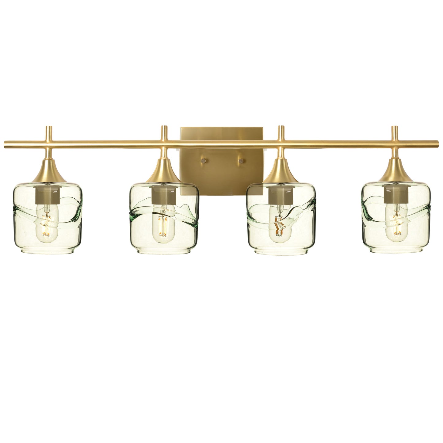 601 4-Light Vanity-Glass-Bicycle Glass Co-Swell-Eco Clear-Polished Brass-Bicycle Glass Co
