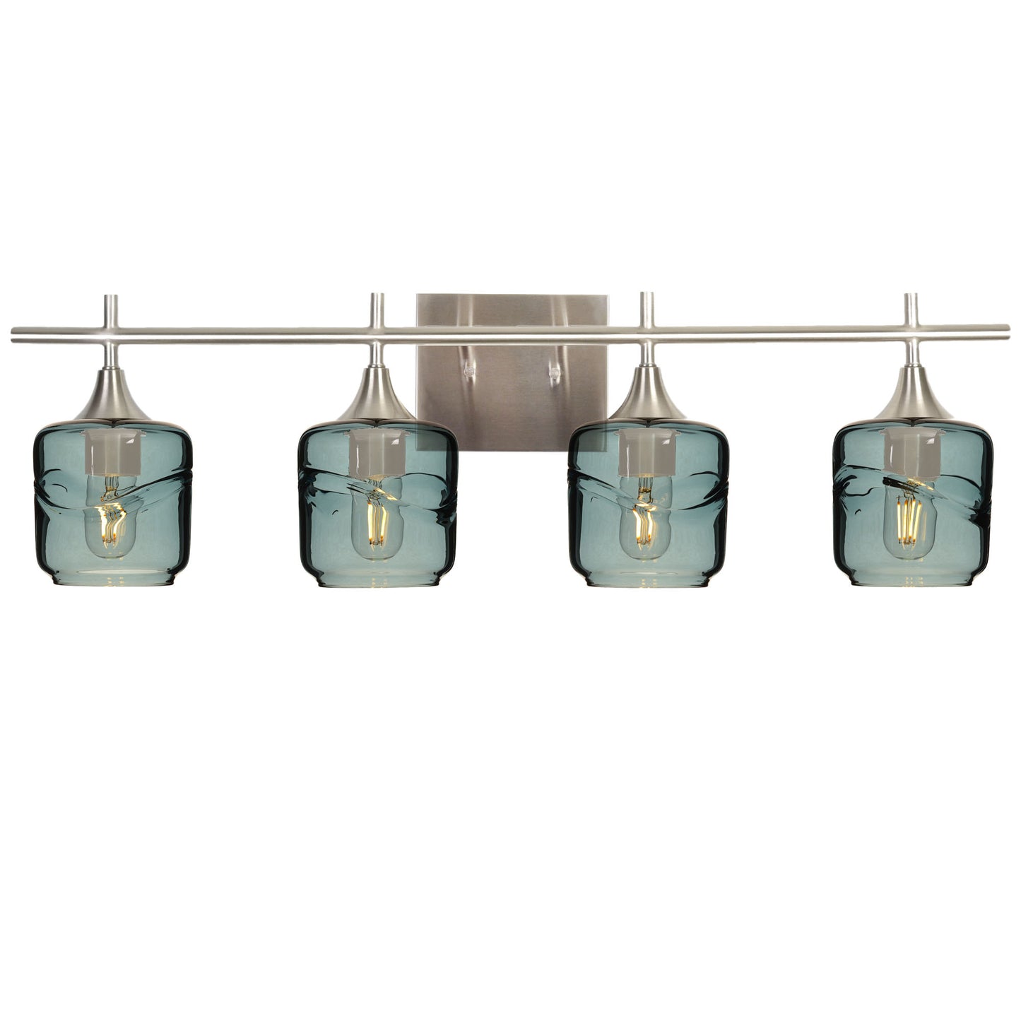 601 4-Light Vanity-Glass-Bicycle Glass Co-Swell-Slate Gray-Brushed Nickel-Bicycle Glass Co
