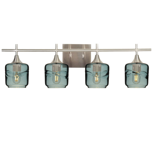 601 4-Light Vanity-Glass-Bicycle Glass Co-Swell-Slate Gray-Brushed Nickel-Bicycle Glass Co