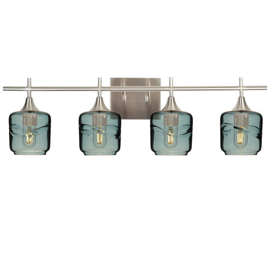601 4-Light Vanity-Glass-Bicycle Glass Co-Swell-Slate Gray-Brushed Nickel-Bicycle Glass Co