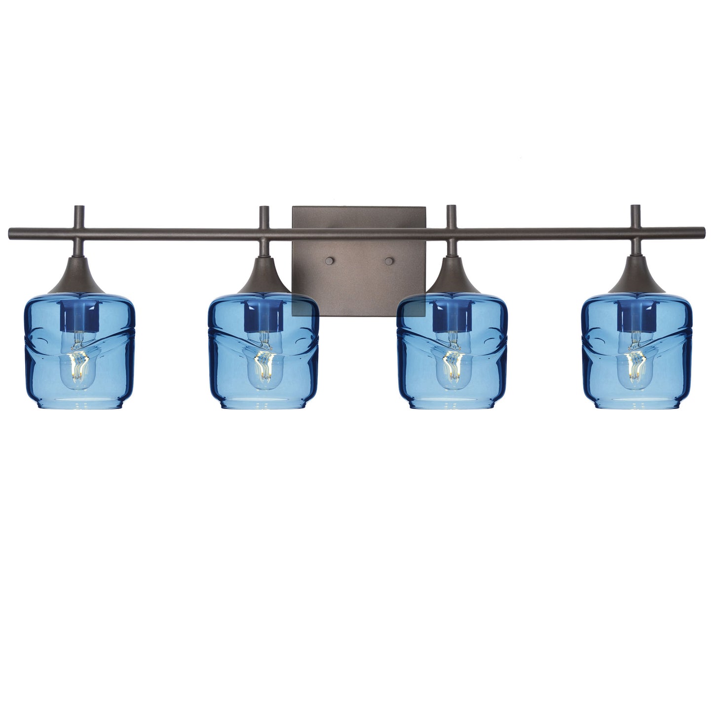 601 4-Light Vanity-Glass-Bicycle Glass Co-Swell-Steel Blue-Antique Bronze-Bicycle Glass Co