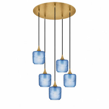Glacial / Steel Blue / Polished Brass - 4ft Cord