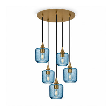 Lunar / Steel Blue / Polished Brass - 4ft Cord