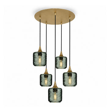 Spun / Slate Gray / Polished Brass - 4ft Cord