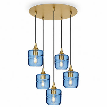 Swell / Steel Blue / Polished Brass - 4ft Cord