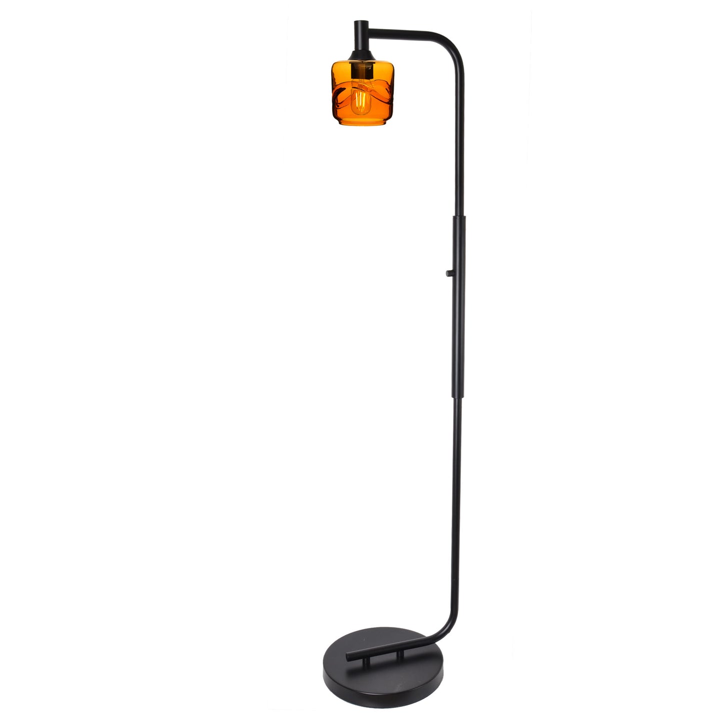 601 Floor Lamp-Glass-Bicycle Glass Co - Hotshop-Lunar-Steel Blue-Brushed Nickel-Bicycle Glass Co