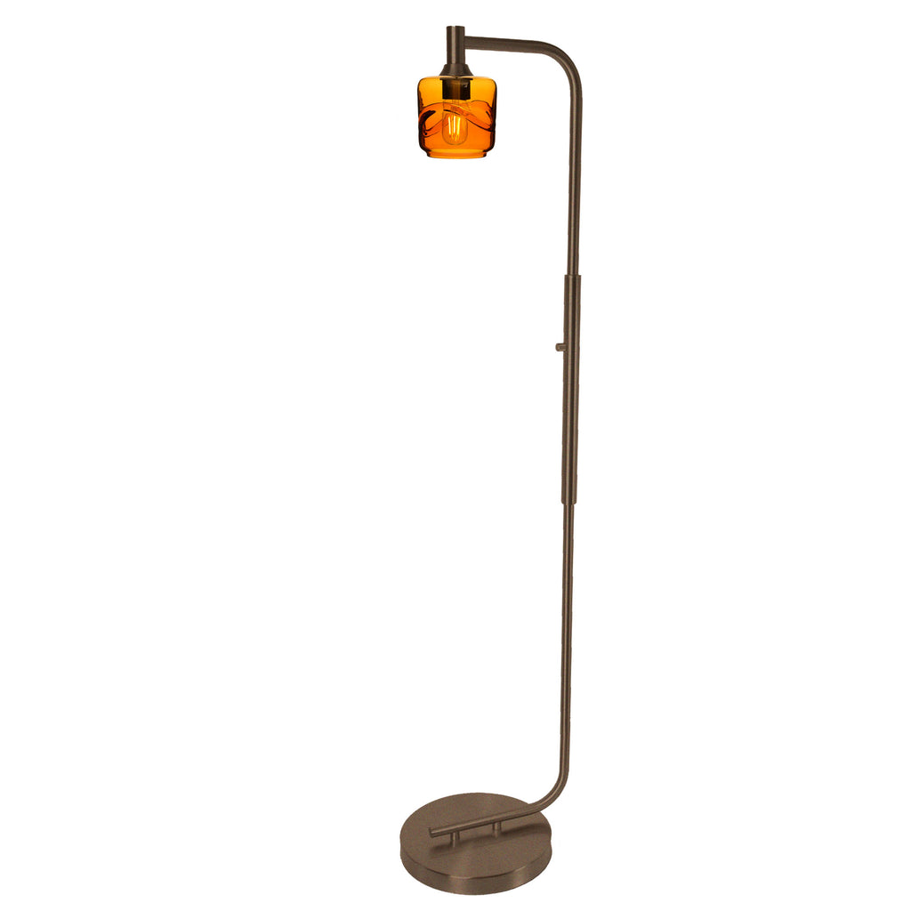 601 Floor Lamp-Glass-Bicycle Glass Co - Hotshop-Lunar-Steel Blue-Brushed Nickel-Bicycle Glass Co