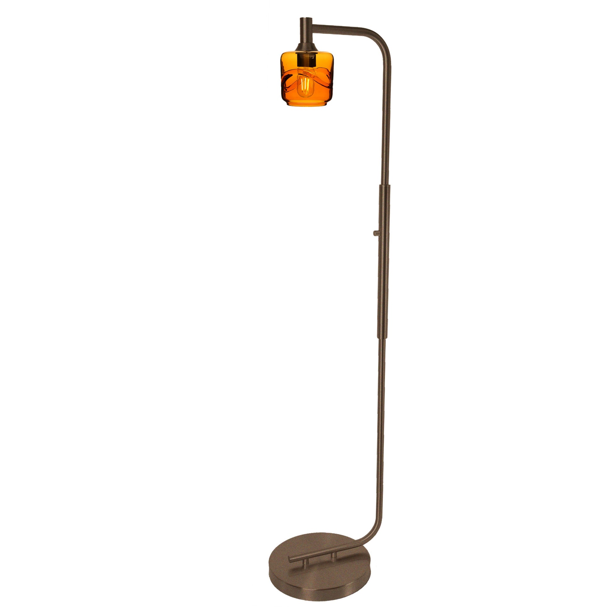 601 Floor Lamp-Glass-Bicycle Glass Co - Hotshop-Lunar-Steel Blue-Brushed Nickel-Bicycle Glass Co