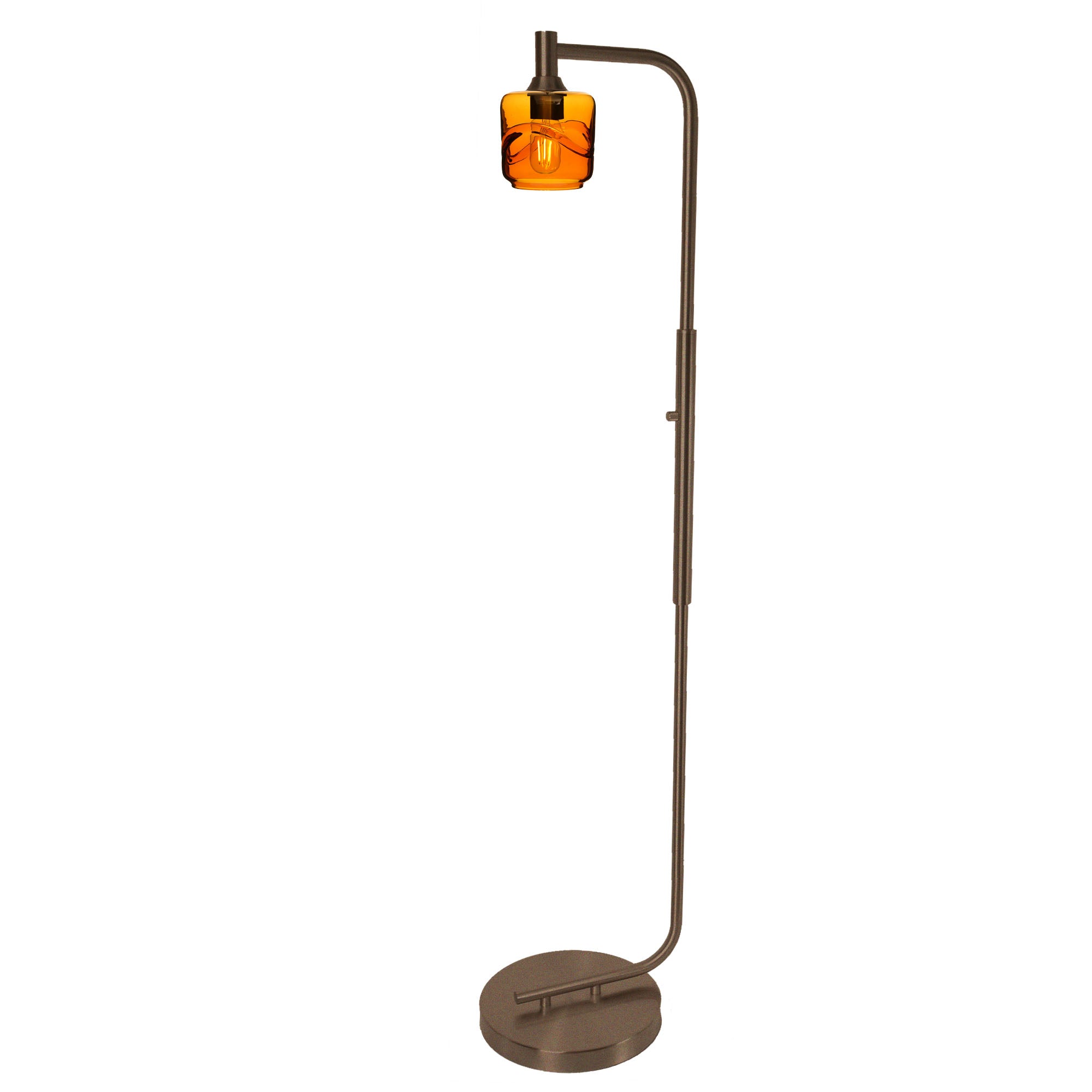 601 Floor Lamp-Glass-Bicycle Glass Co - Hotshop-Lunar-Steel Blue-Brushed Nickel-Bicycle Glass Co