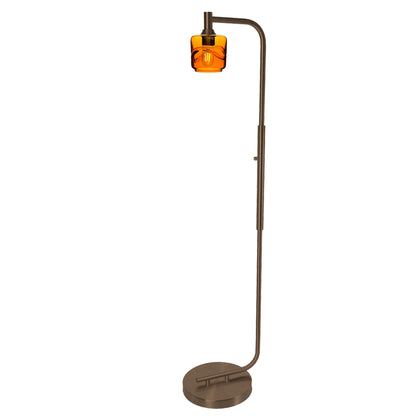 601 Floor Lamp-Glass-Bicycle Glass Co - Hotshop-Lunar-Steel Blue-Brushed Nickel-Bicycle Glass Co