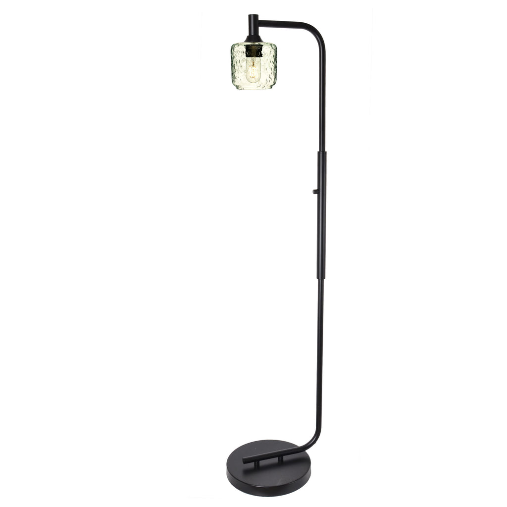 601 Floor Lamp-Glass-Bicycle Glass Co - Hotshop-Lunar-Steel Blue-Brushed Nickel-Bicycle Glass Co