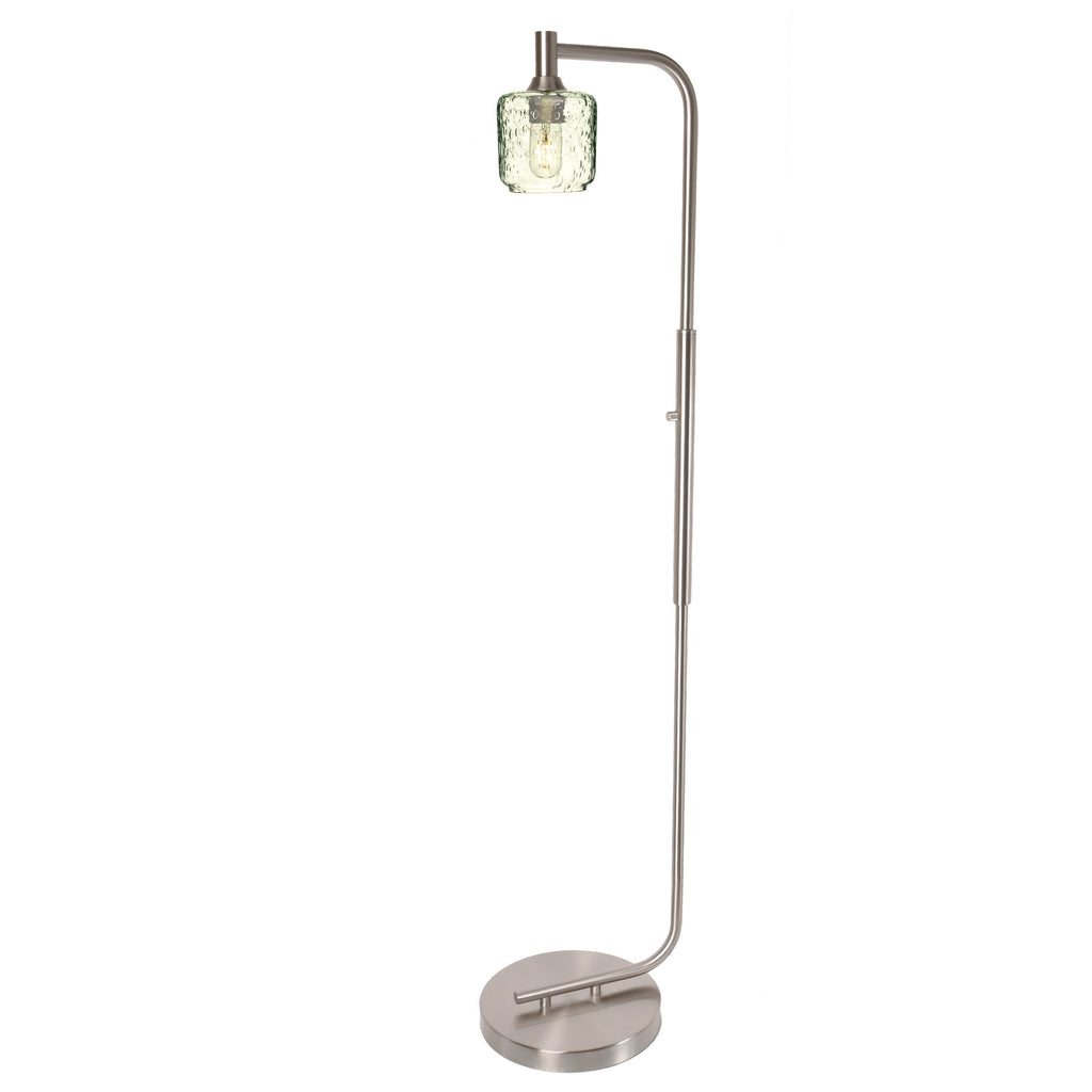 601 Floor Lamp-Glass-Bicycle Glass Co - Hotshop-Lunar-Steel Blue-Brushed Nickel-Bicycle Glass Co