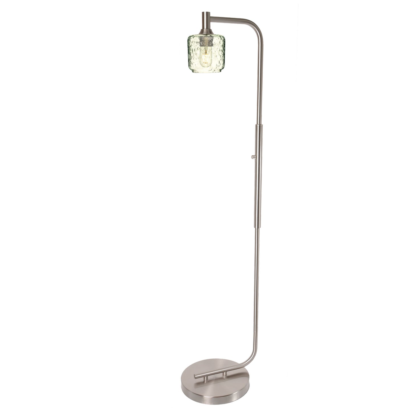 601 Floor Lamp-Glass-Bicycle Glass Co - Hotshop-Lunar-Steel Blue-Brushed Nickel-Bicycle Glass Co