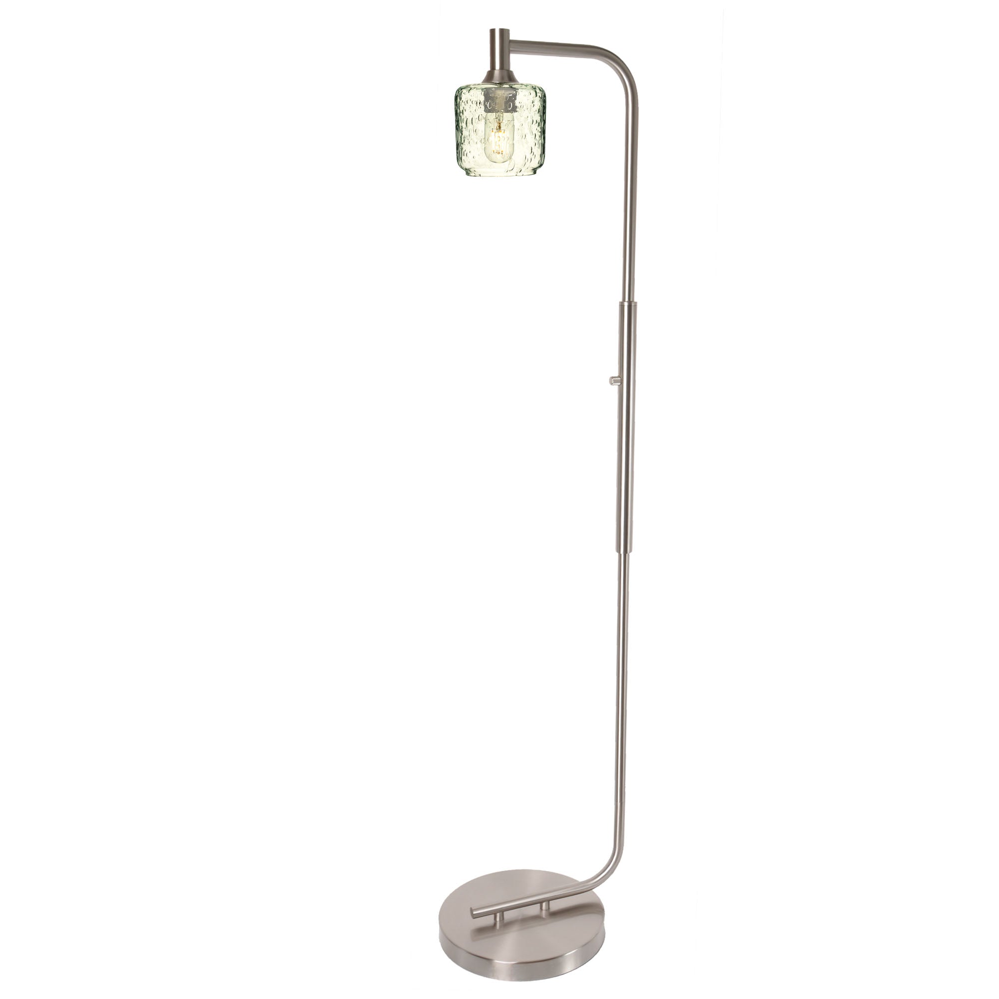 601 Floor Lamp-Glass-Bicycle Glass Co - Hotshop-Lunar-Steel Blue-Brushed Nickel-Bicycle Glass Co