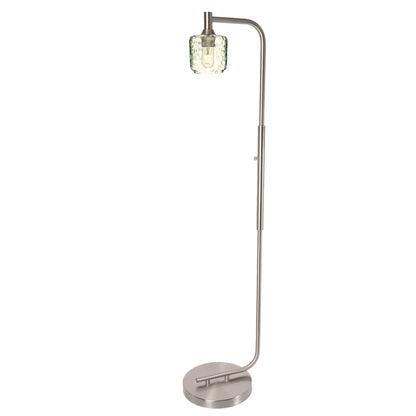 601 Floor Lamp-Glass-Bicycle Glass Co - Hotshop-Lunar-Steel Blue-Brushed Nickel-Bicycle Glass Co
