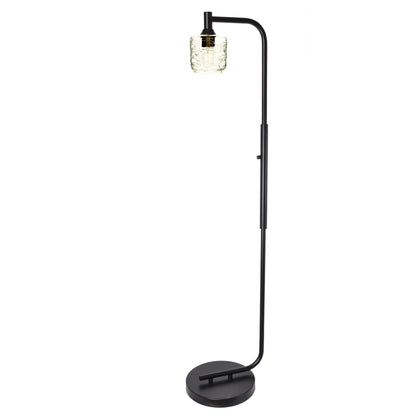 601 Floor Lamp-Glass-Bicycle Glass Co - Hotshop-Lunar-Steel Blue-Brushed Nickel-Bicycle Glass Co