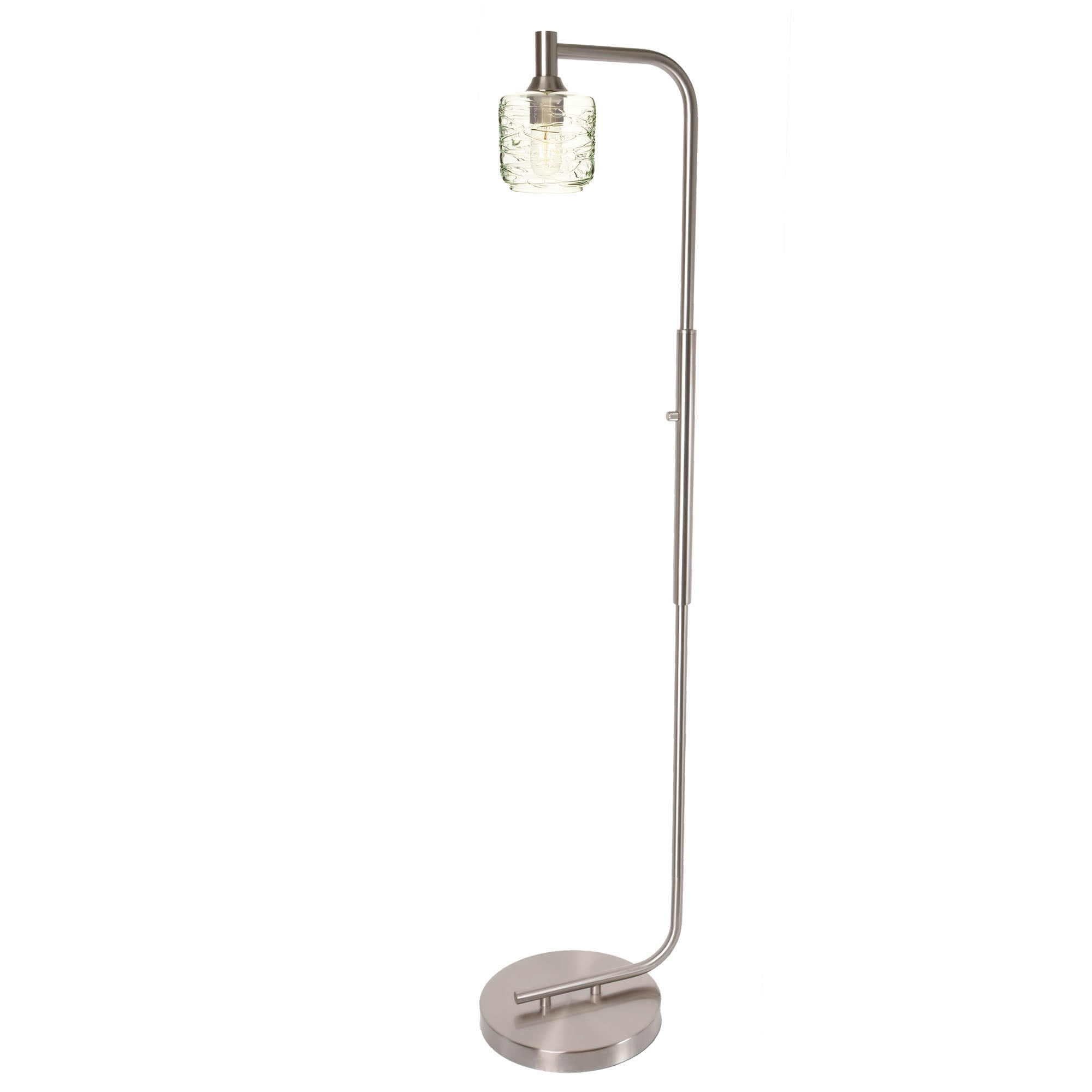601 Floor Lamp-Glass-Bicycle Glass Co - Hotshop-Lunar-Steel Blue-Brushed Nickel-Bicycle Glass Co