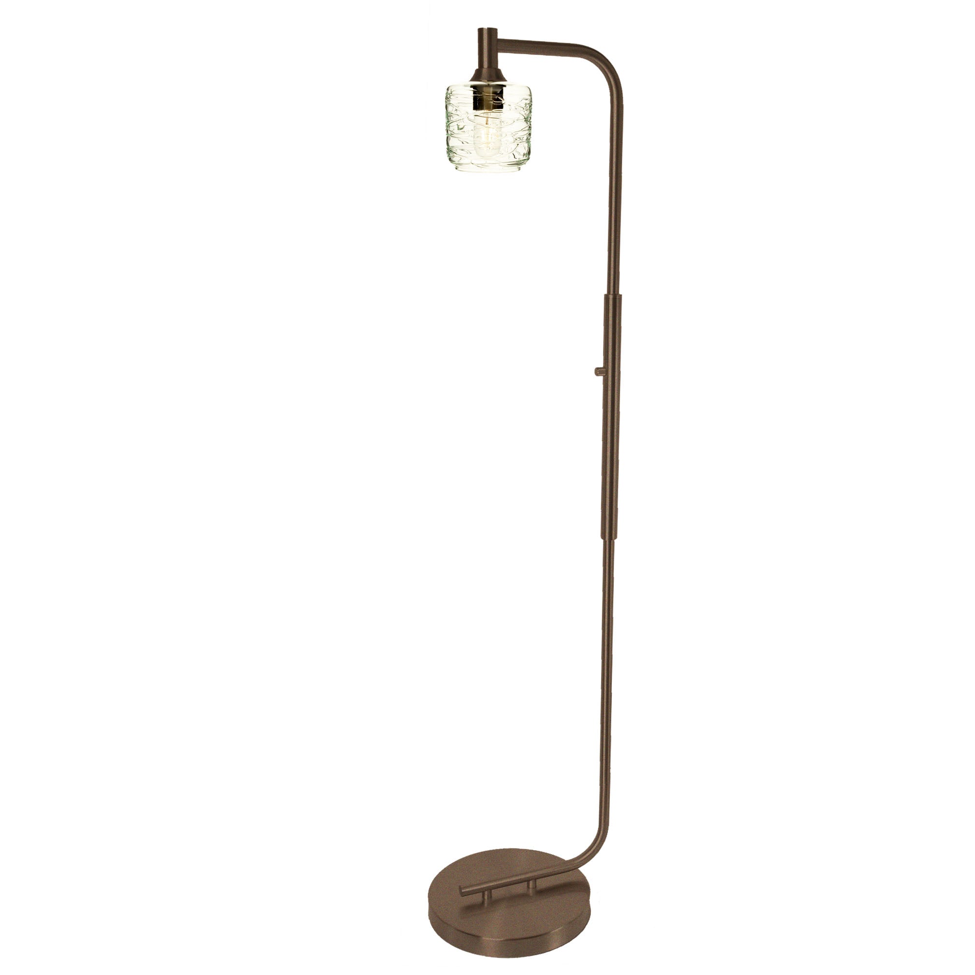 601 Floor Lamp-Glass-Bicycle Glass Co - Hotshop-Lunar-Steel Blue-Brushed Nickel-Bicycle Glass Co