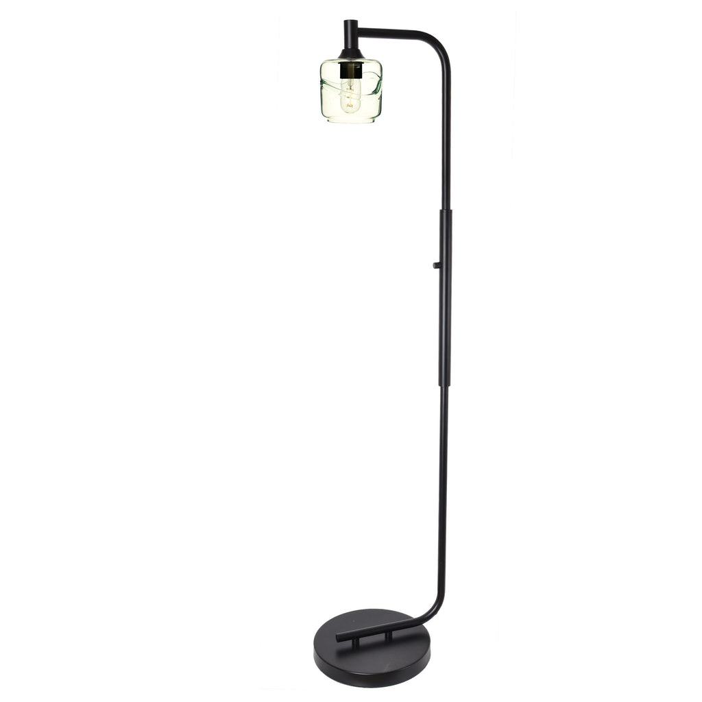 601 Floor Lamp-Glass-Bicycle Glass Co - Hotshop-Lunar-Steel Blue-Brushed Nickel-Bicycle Glass Co