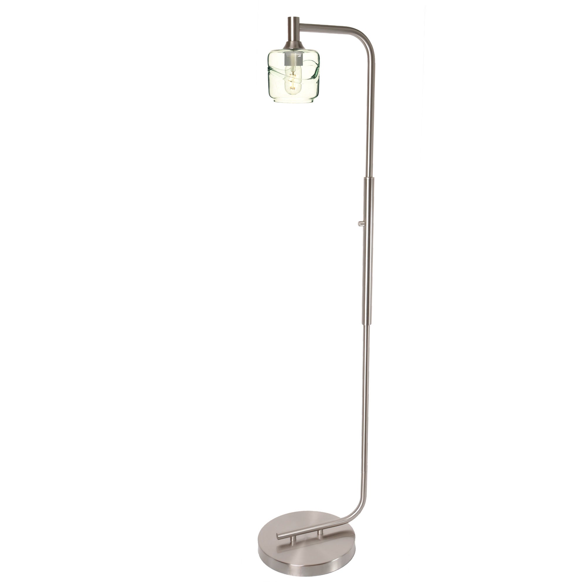 601 Floor Lamp-Glass-Bicycle Glass Co - Hotshop-Lunar-Steel Blue-Brushed Nickel-Bicycle Glass Co